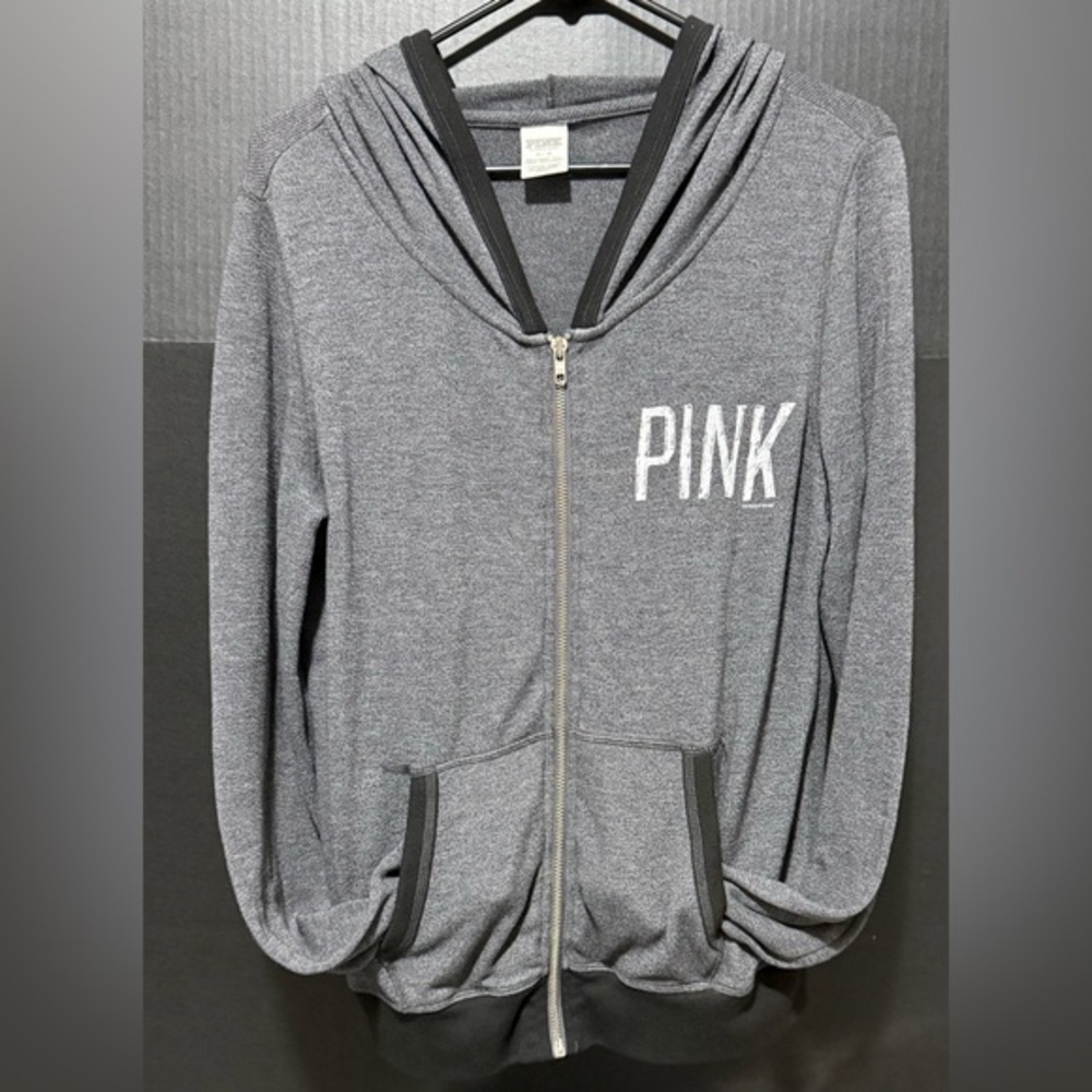 🛷Pink VS Gray Vintage Full Zip up Hoodie
